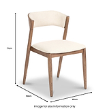 Elias Dark Ash Curved Back Dining Chair dimensions