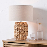 Zadi Natural Plaited Tall Water Hyacinth Table Lamp from Roseland Furniture