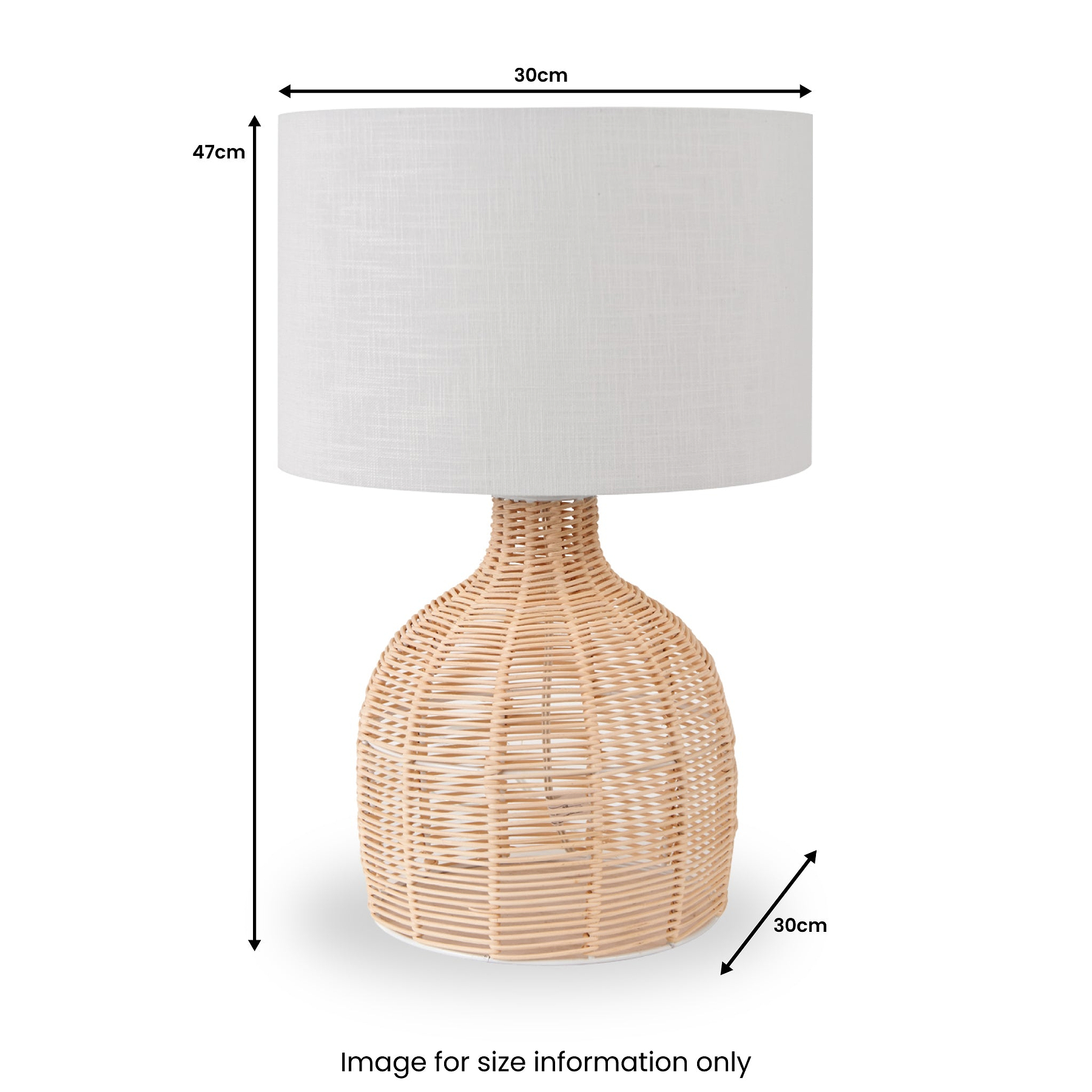 Caswell Natural Rattan Cloche Table Lamp from Roseland Furniture