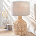 Caswell Natural Rattan Cloche Table Lamp from Roseland Furniture