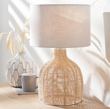 Caswell Natural Rattan Cloche Table Lamp from Roseland Furniture