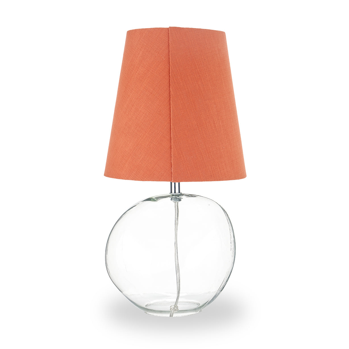 Hallie Clear Glass Table Lamp Terracotta from Roseland Furniture