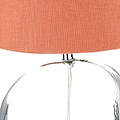 Hallie Clear Glass Table Lamp Terracotta from Roseland Furniture