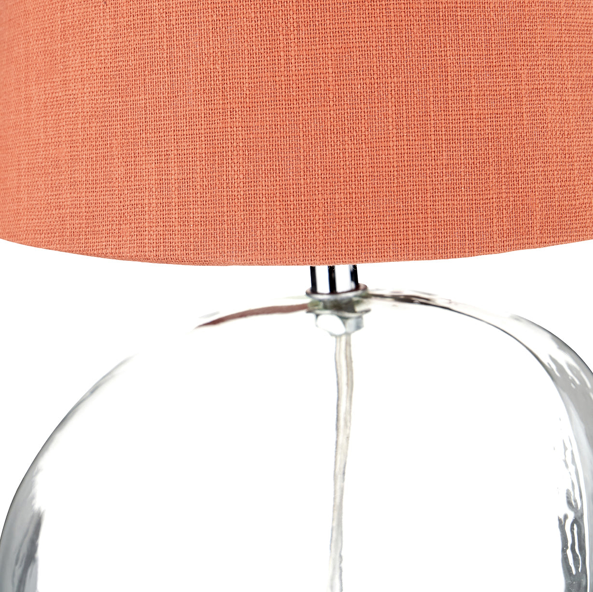Hallie Clear Glass Table Lamp Terracotta from Roseland Furniture