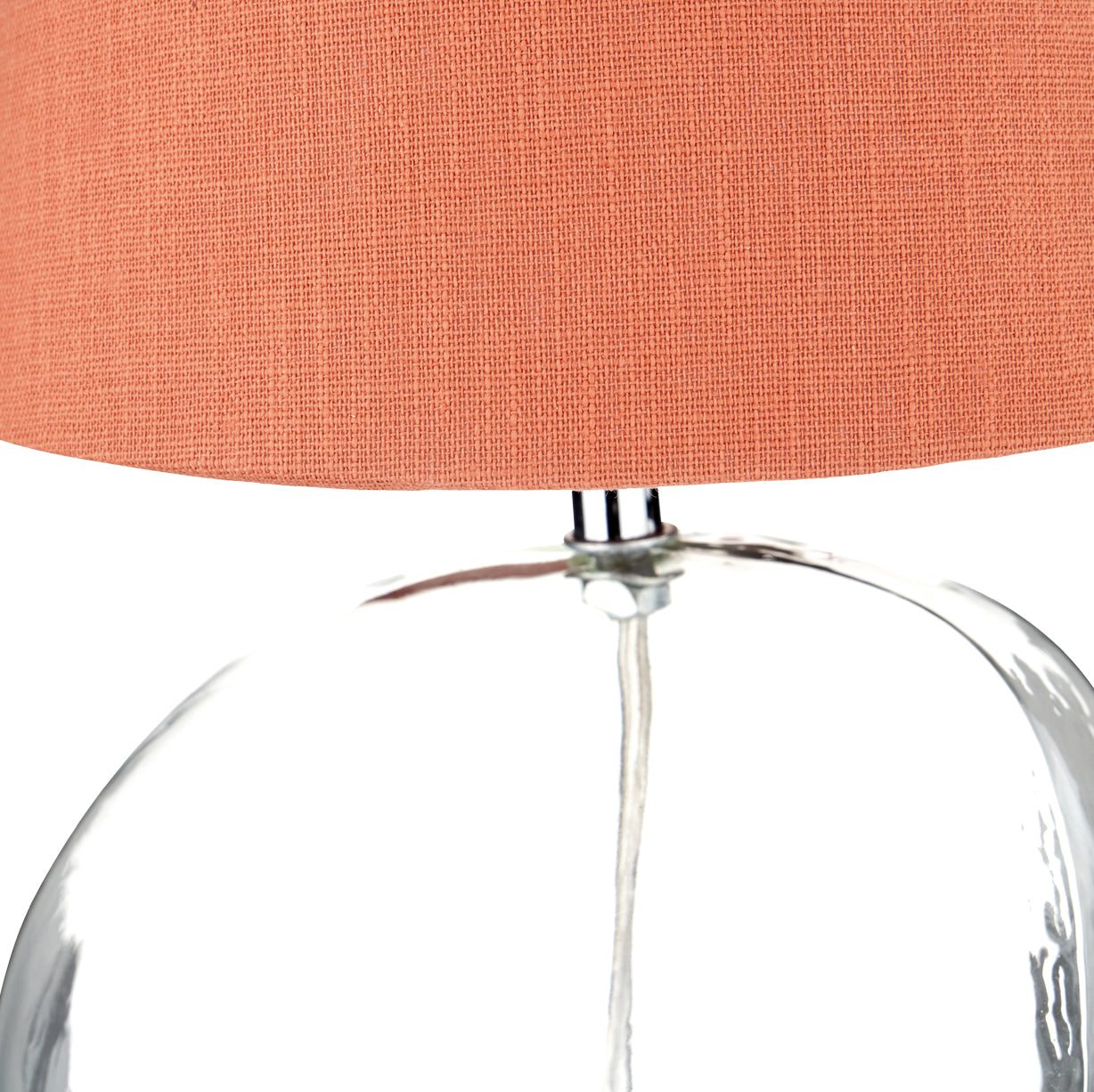 Hallie Clear Glass Table Lamp Terracotta from Roseland Furniture