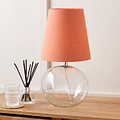 Hallie Clear Glass Table Lamp Terracotta from Roseland Furniture