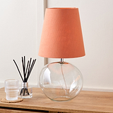 Hallie Clear Glass Table Lamp Terracotta from Roseland Furniture
