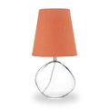 Hallie Clear Glass Table Lamp Terracotta from Roseland Furniture