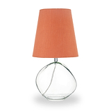 Hallie Clear Glass Table Lamp Terracotta from Roseland Furniture