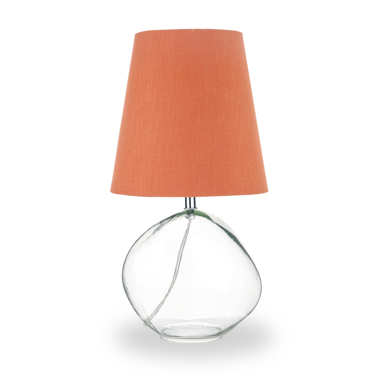 Hallie Clear Glass Table Lamp Terracotta from Roseland Furniture