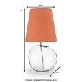 Hallie Clear Glass Table Lamp Terracotta from Roseland Furniture
