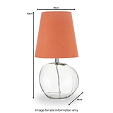 Hallie Clear Glass Table Lamp Terracotta from Roseland Furniture