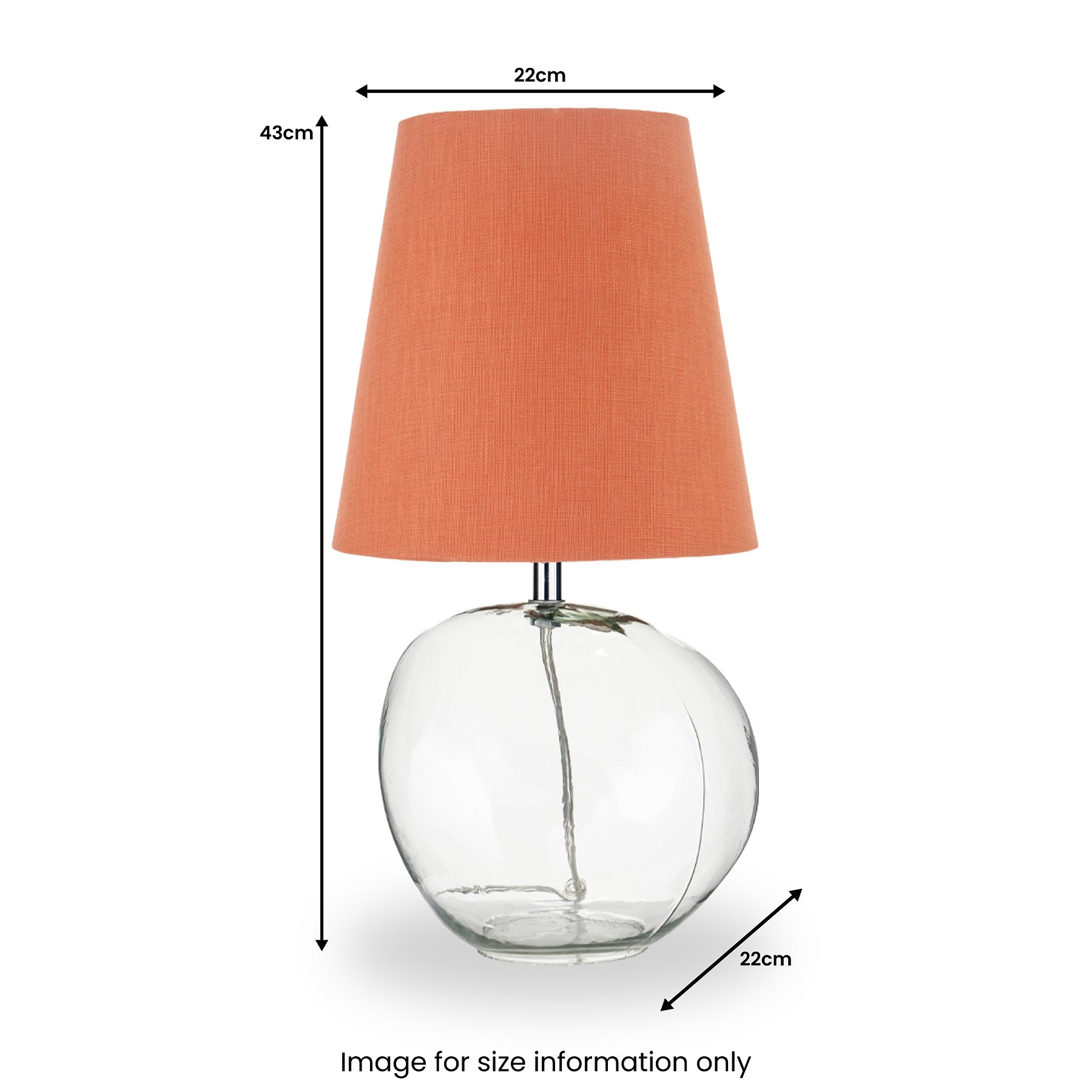 Hallie Clear Glass Table Lamp Terracotta from Roseland Furniture