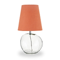 Hallie Clear Glass Table Lamp Terracotta from Roseland Furniture