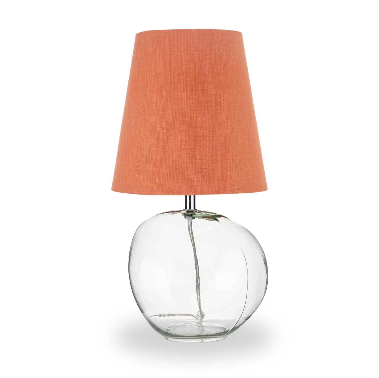 Hallie Clear Glass Table Lamp Terracotta from Roseland Furniture