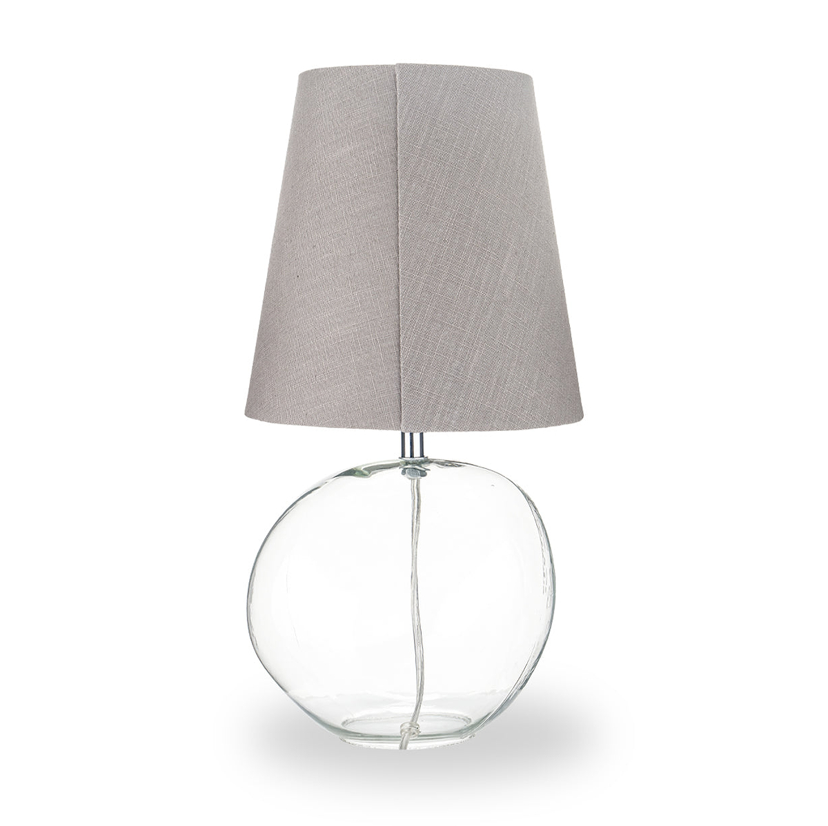 Hallie Clear Glass Table Lamp Grey from Roseland Furniture