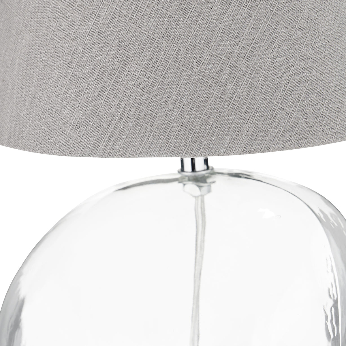 Hallie Clear Glass Table Lamp Grey from Roseland Furniture