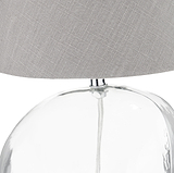 Hallie Clear Glass Table Lamp Grey from Roseland Furniture