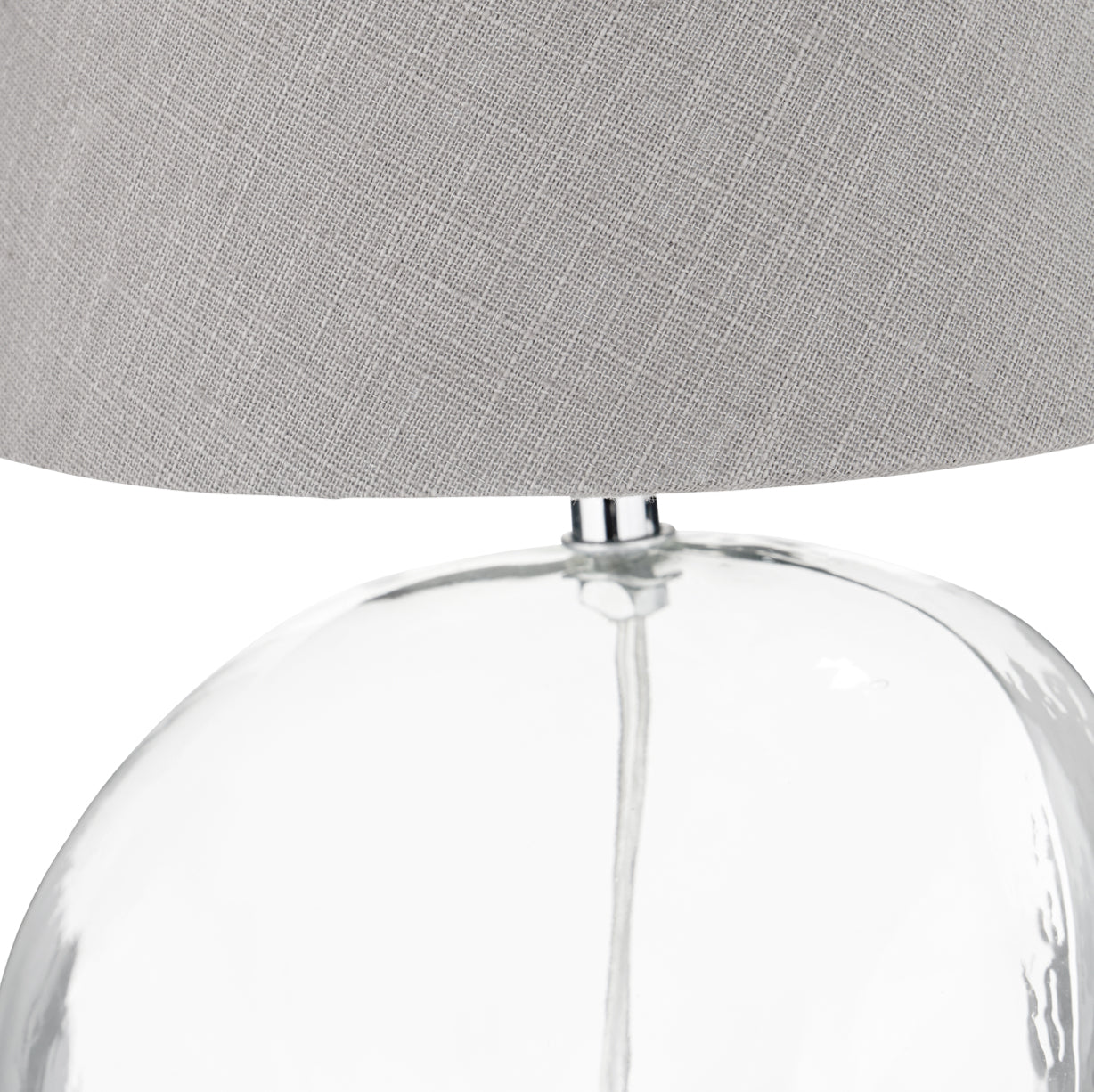 Hallie Clear Glass Table Lamp Grey from Roseland Furniture