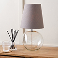 Hallie Clear Glass Table Lamp Grey from Roseland Furniture