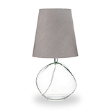 Hallie Clear Glass Table Lamp Grey from Roseland Furniture