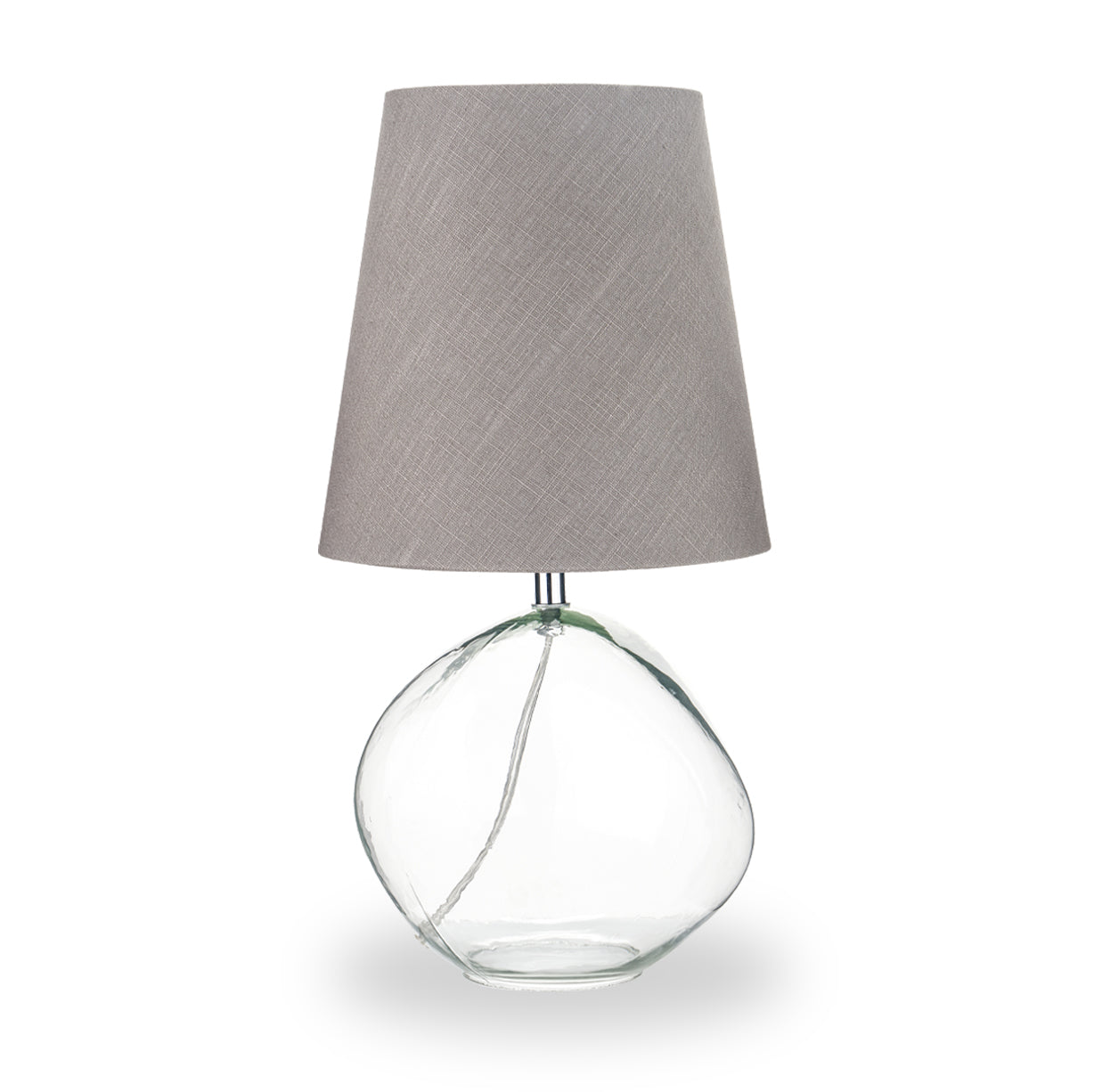 Hallie Clear Glass Table Lamp Grey from Roseland Furniture
