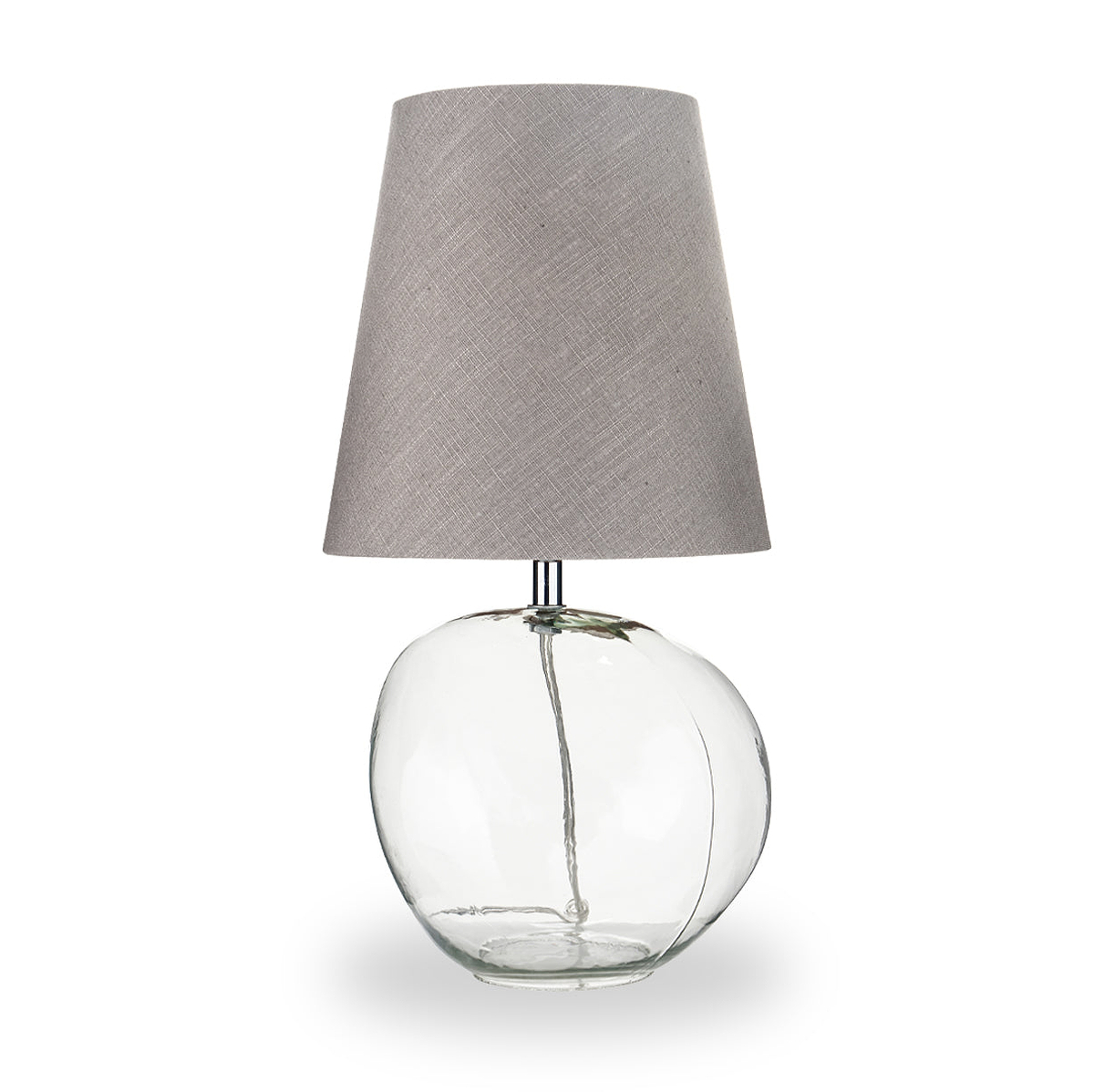 Hallie Clear Glass Table Lamp Grey from Roseland Furniture