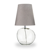 Hallie Clear Glass Table Lamp Grey from Roseland Furniture