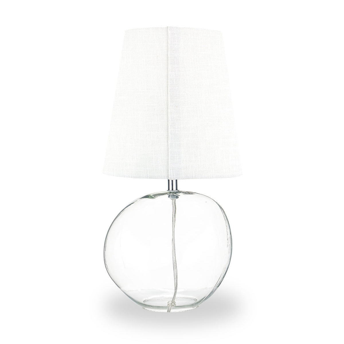 Hallie Clear Glass Table Lamp White from Roseland Furniture