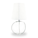 Hallie Clear Glass Table Lamp White from Roseland Furniture