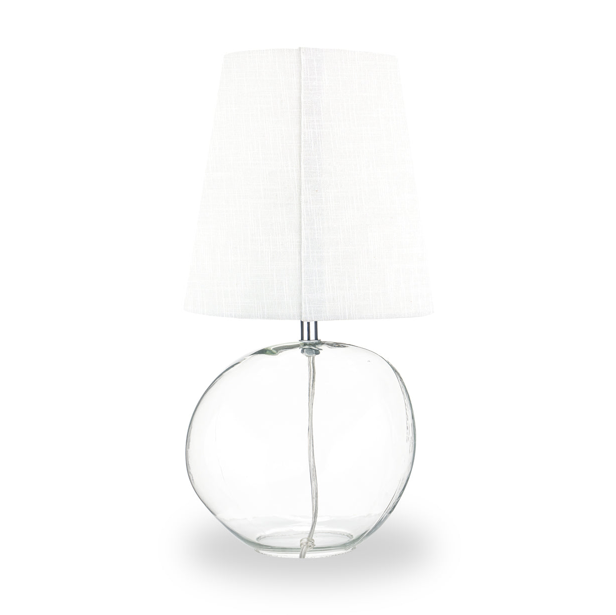 Hallie Clear Glass Table Lamp White from Roseland Furniture