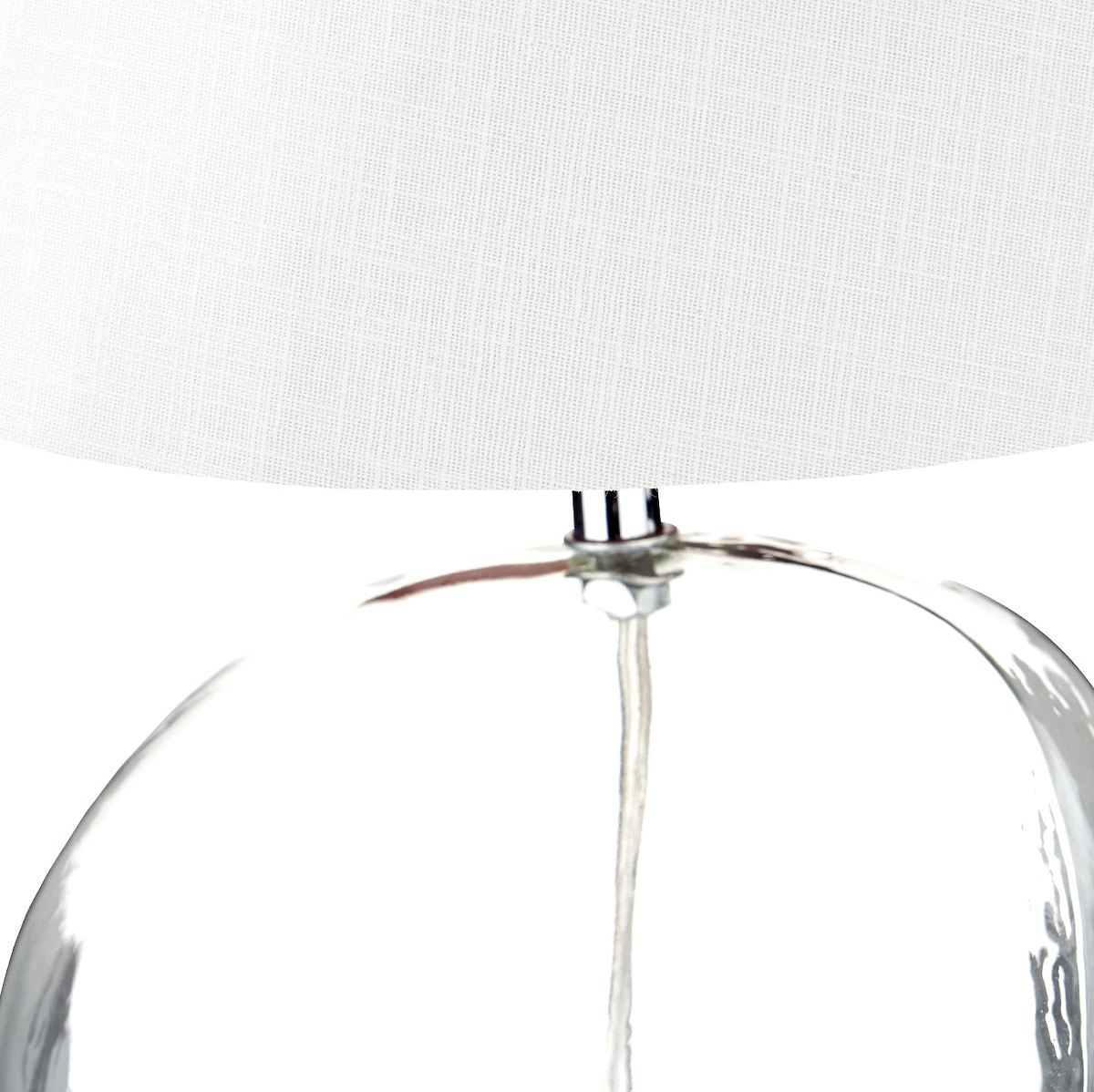 Hallie Clear Glass Table Lamp White from Roseland Furniture