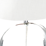 Hallie Clear Glass Table Lamp White from Roseland Furniture