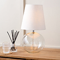 Hallie Clear Glass Table Lamp White from Roseland Furniture