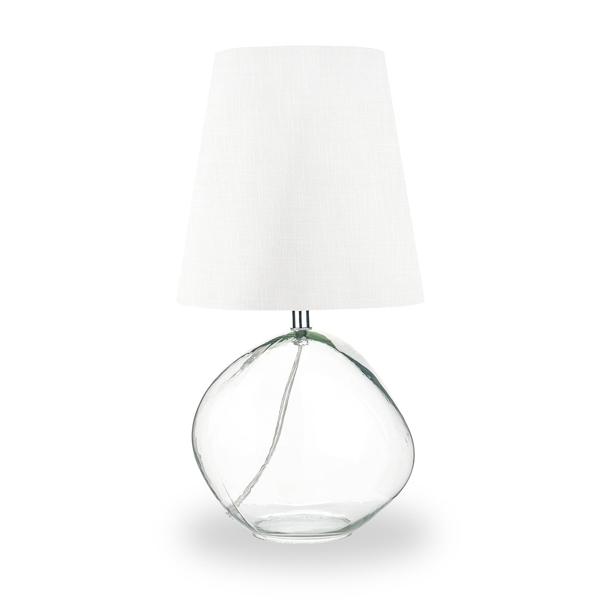 Hallie Clear Glass Table Lamp White from Roseland Furniture