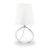 Hallie Clear Glass Table Lamp White from Roseland Furniture