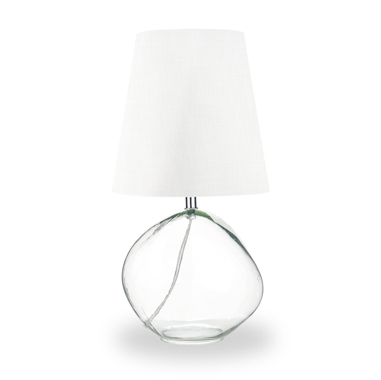 Hallie Clear Glass Table Lamp White from Roseland Furniture