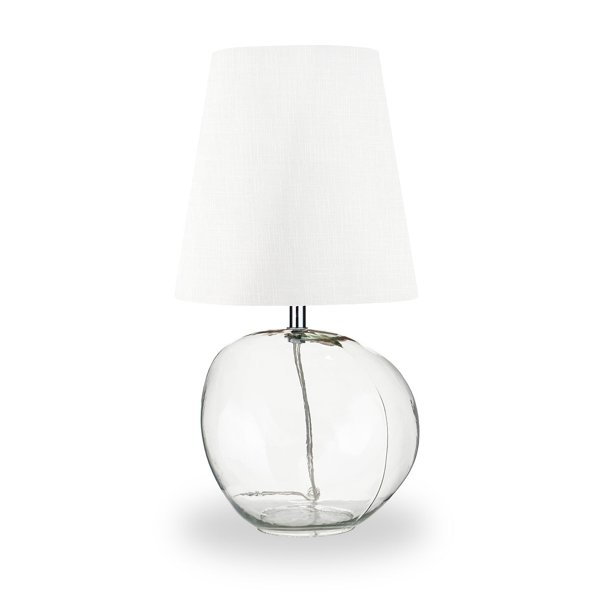 Hallie Clear Glass Table Lamp White from Roseland Furniture