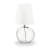 Hallie Clear Glass Table Lamp White from Roseland Furniture