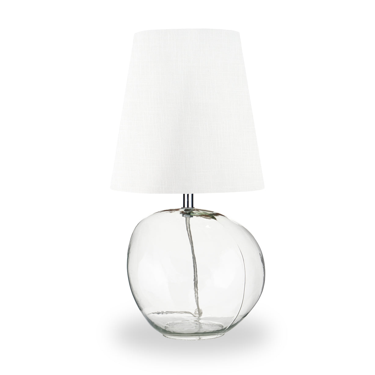 Hallie Clear Glass Table Lamp White from Roseland Furniture