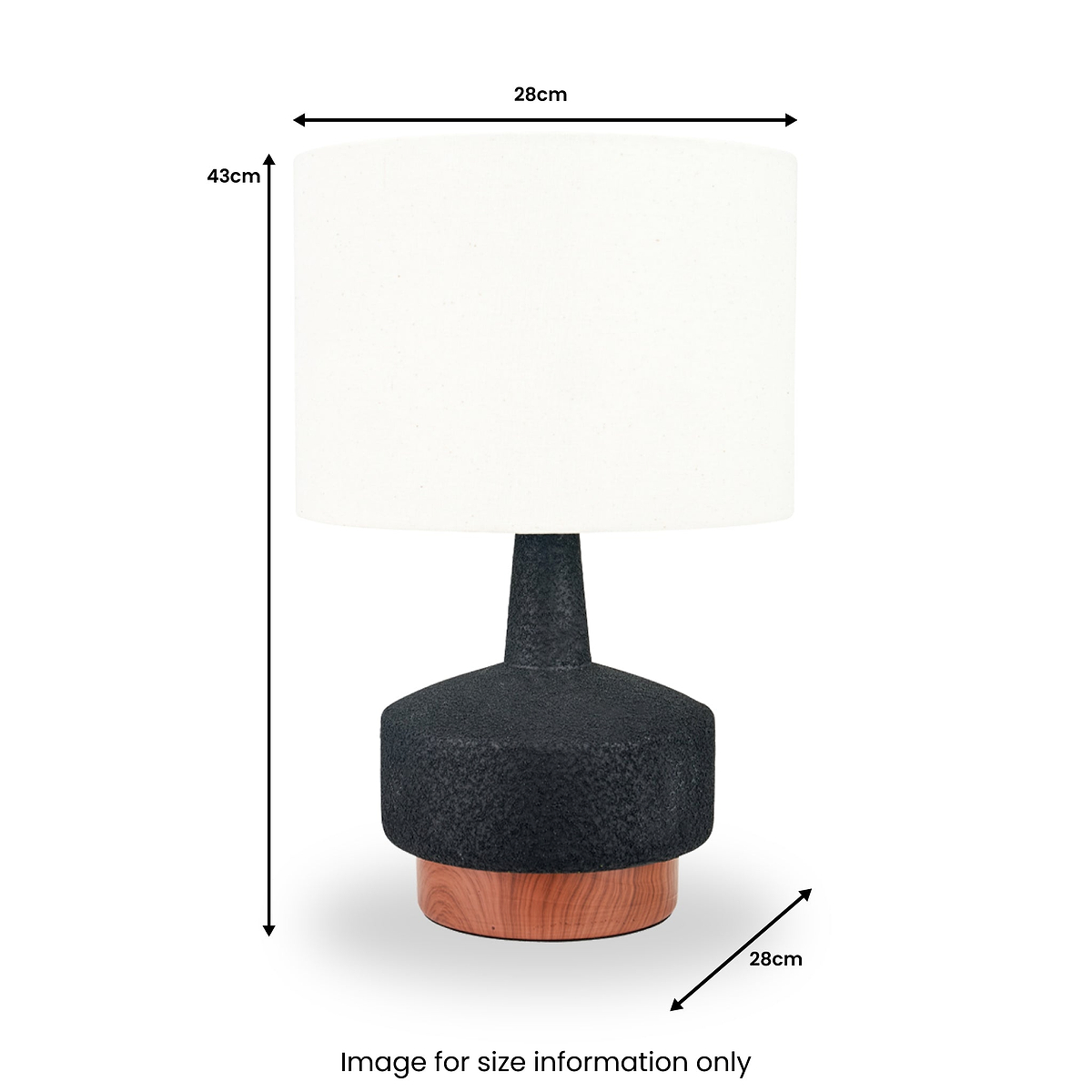 Elio Ceramic Table Lamp Black from Roseland Furniture