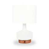 Elio Ceramic Table Lamp White from Roseland Furniture