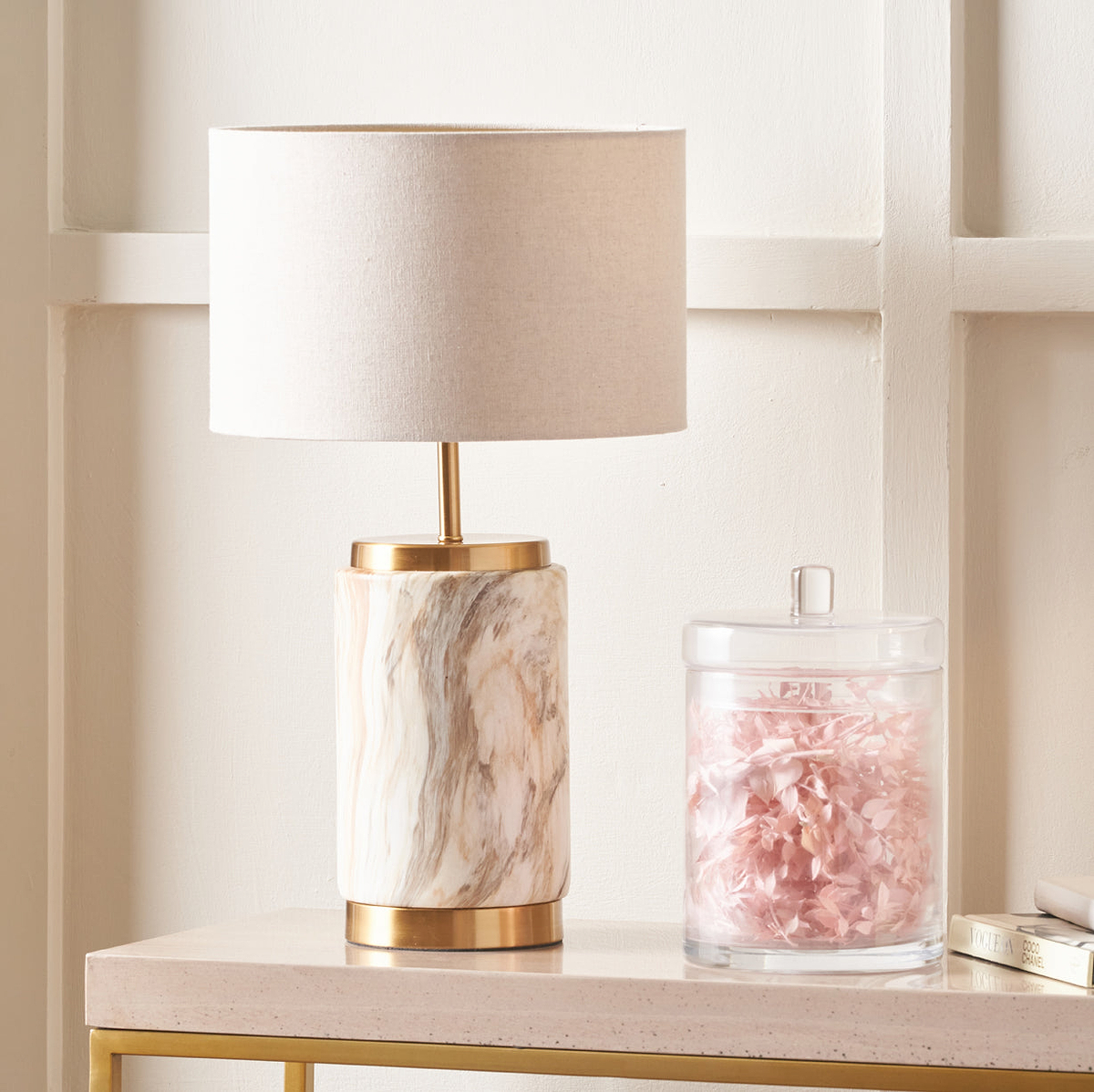 Carrara Stone Effect Ceramic Table Lamp from Roseland Furniture