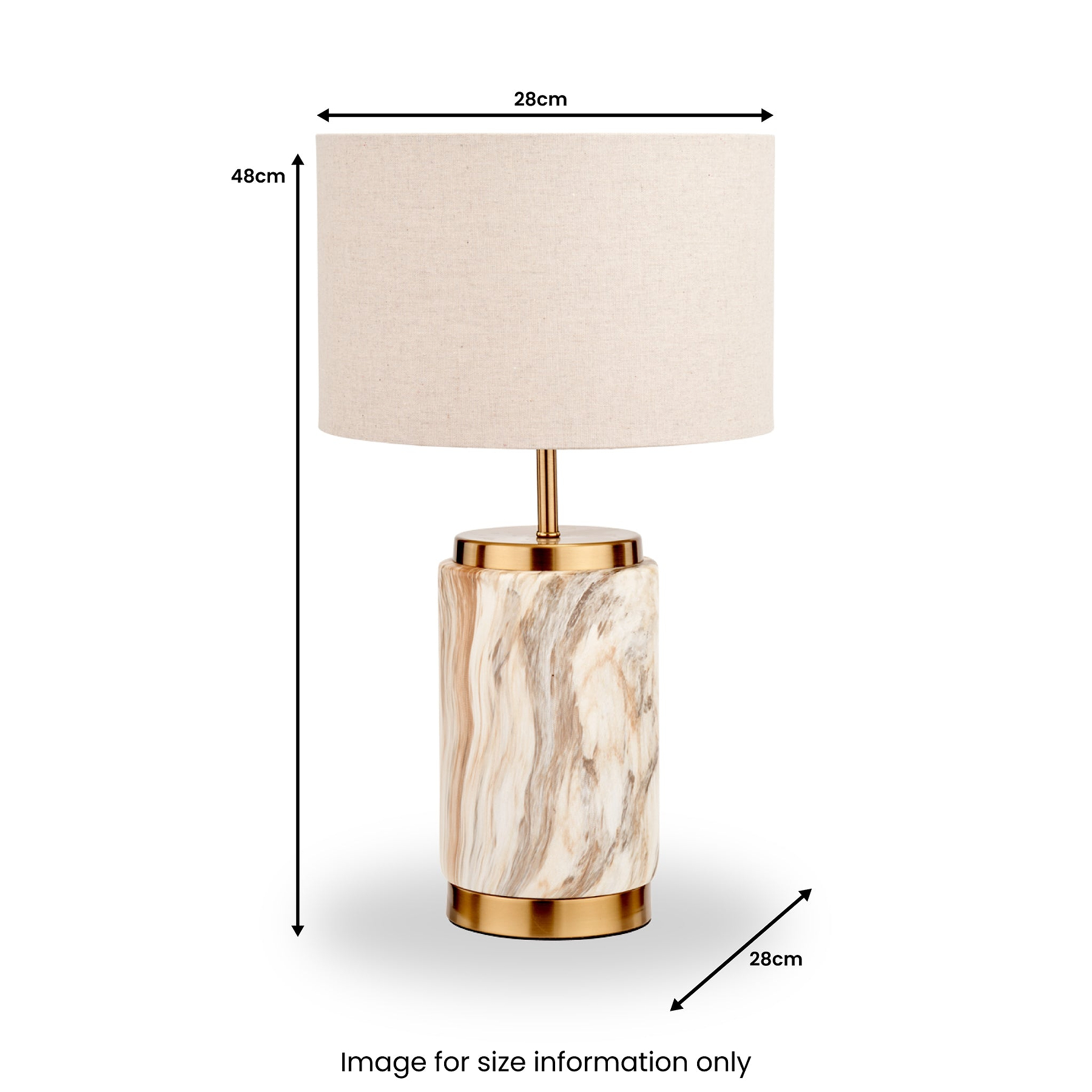 Carrara Stone Effect Ceramic Table Lamp from Roseland Furniture