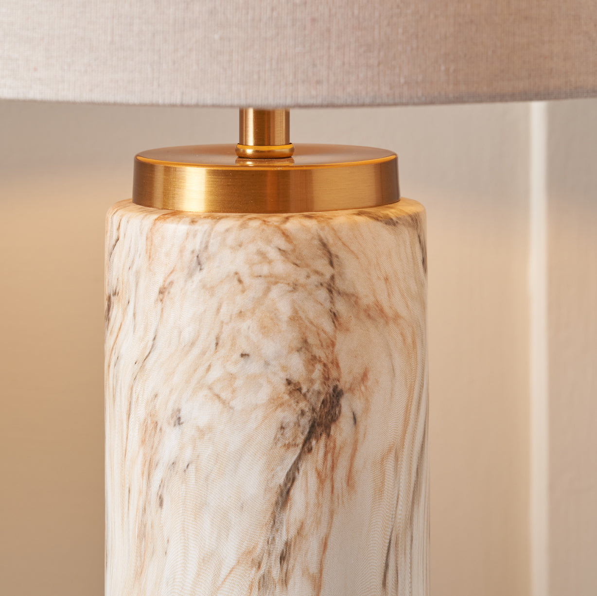 Carrara Stone Effect Ceramic Tall Table Lamp from Roseland Furniture