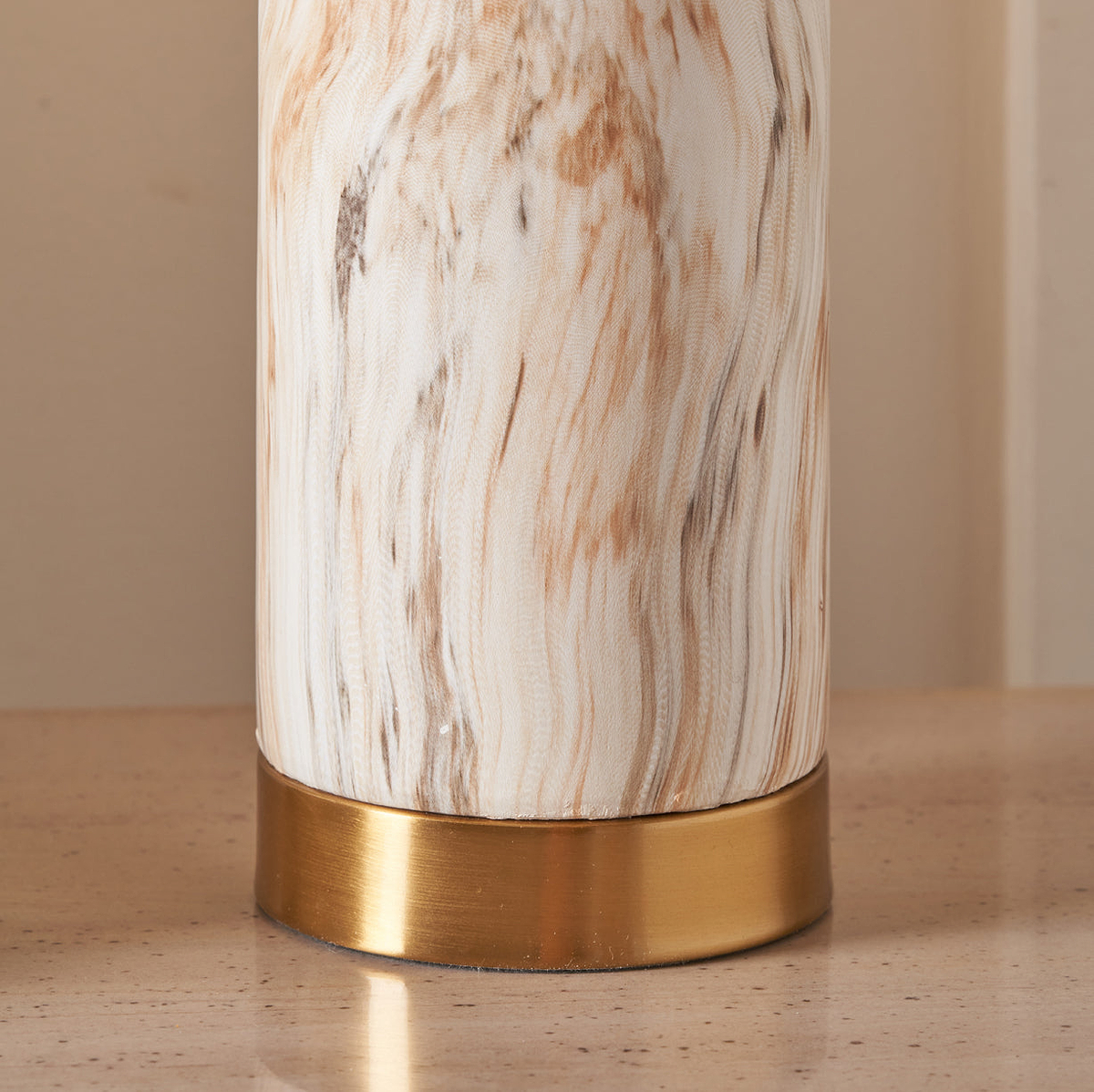 Carrara Stone Effect Ceramic Tall Table Lamp from Roseland Furniture
