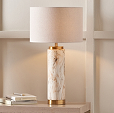 Carrara Stone Effect Ceramic Tall Table Lamp from Roseland Furniture