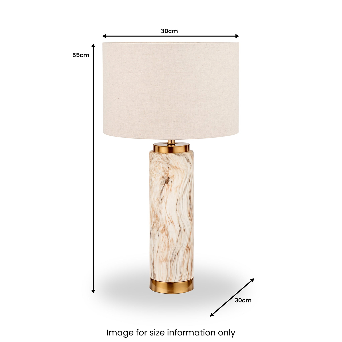 Carrara Stone Effect Ceramic Tall Table Lamp from Roseland Furniture
