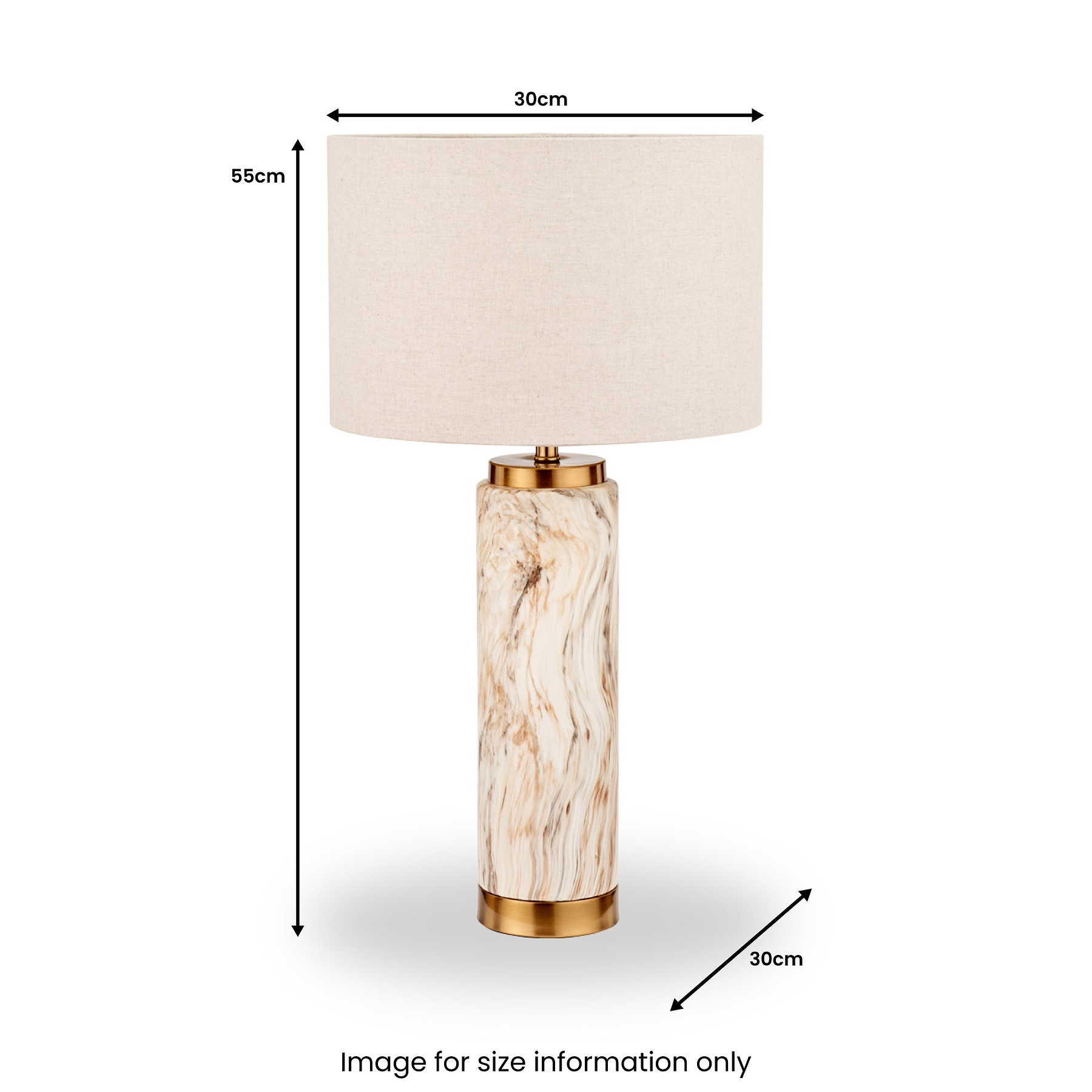 Carrara Stone Effect Ceramic Tall Table Lamp from Roseland Furniture