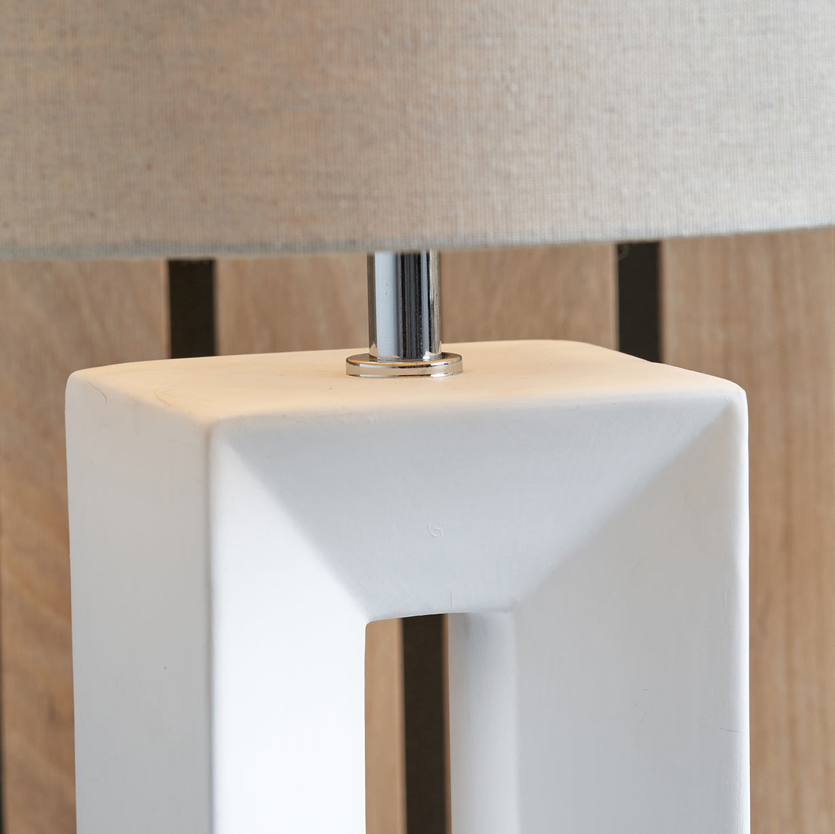 Block Ceramic Tall Table Lamp White from Roseland Furniture